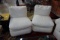 PAIR OF WHITE UPHOLSTERED SIDE CHAIRS