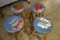 (4) HAND PAINTED BAR STOOLS