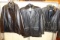 3 MEN'S BLACK LEATHER JACKETS: