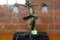 CLAIRE COLINET  BRONZE FIGURE ON MARBLE BASE WITH 2 LIGHTS,