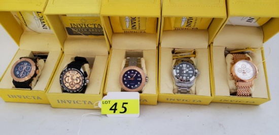 6 INVICTA MEN'S WATCHES, AS NEW IN THE BOX