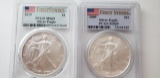 (2) PCGS GRADED MS69 FIRST STRIKE SILVER AMERICAN EAGLES: