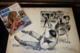 ORIGINAL ILLUSTRATED ART FOR TRUE MEN MAGAZINE JUNE 1960 WITH MAGAZINE