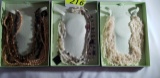 3 BOXED SETS OF MULTI STRAND FRESH WATER PEARL NECKLACES