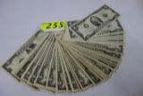 (50) TWO DOLLAR BILLS, ASSORTED DATES