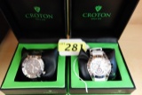 2 MEN'S CROTON WATCHES AS NEW IN BOX