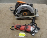 RIDGID CIRCLE SAW & HYPER TOUGH ANGLE GRINDER