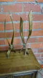 ART DECO BRASS ANDIRONS