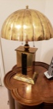 HARD TO FIND CRUCET ART DECO BRASS LAMP & SHADE