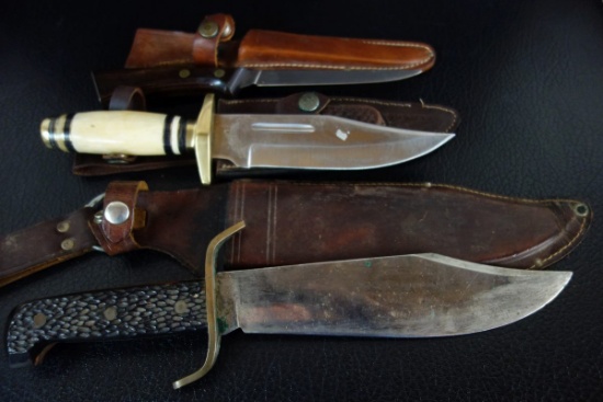 3 SHEATH KNIVES: (1) WESTERN #W766; (1) TIMBER RATTLER TR94; (1) NO NAME