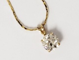 14KT YELLOW GOLD AND 1.44 CT DIAMOND SOLITAIRE PENDANT