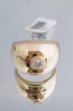 14 KT YELLOW GOLD DOME RING WITH .25 CT DIAMOND - SIZE 4 (4.6 G)