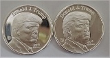 (2) DONALD TRUMP ONE TROY OZ .999 FINE SILVER COINS