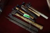 LOT OF HAMMERS, FILES & WIRE BRUSH