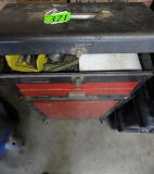 HOMAK TOOL BOX WITH ROLLING BASE WITH TOOLS