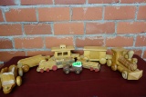 LOT OFVINTAGE  WOOD TOY TRAINS