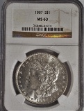 NGC GRADED MS63 1887 MORGAN SILVER DOLLAR