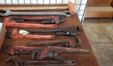 PIPE WRENCHES & SLEDGE HAMMER, (3) 24