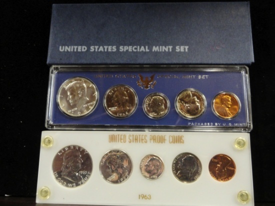 1963 U.S. PROOF SET, 1966 U.S. SPECIAL MINT SET