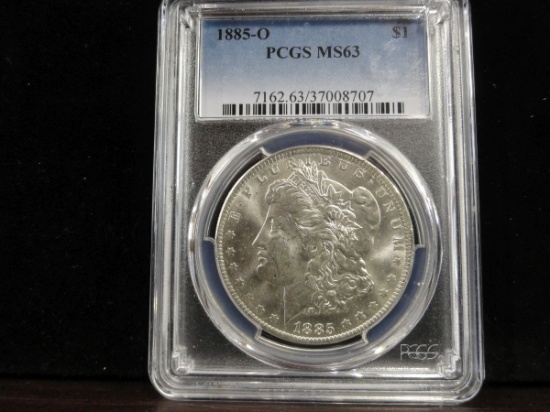 PCGS GRADED MS63 1885-O MORGAN SILVER DOLLAR