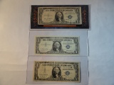 (3) BLUE SEAL $1 SILVER CERTIFICATE NOTES: