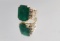 14KT GOLD, EMERALD AND DIAMOND RING