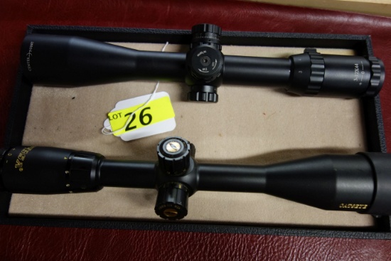 2 RIFLE SCOPES: (1) BSA CATS EYE 44SP, 4 X 16, (1) CENTERPOINT 12 X 44