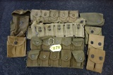 U.S. MILITARY  AMMO BELTS: (2) WEB BELTS, (4) MAG HOLDERS, (2) POUCHES