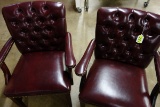 2 LEATHER UPHOLSTERED SIDE CHAIRS