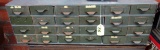 VINTAGE BANK OF FILE DRAWERS CONTAINING 24 DRAWERS