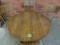 VINTAGE OAK ROUND TABLE WITH CLAW FEET, 4 PRESSED BACK OAK CHAIRS