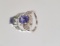 14KT WHITE GOLD AND TANZANITE RING: