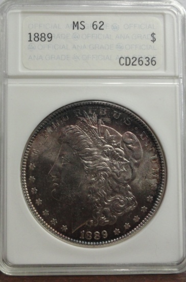 ANA GRADED MS62 1889 MORGAN SILVER DOLLAR