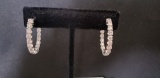 14KT WHITE GOLD & DIAMOND IN AND OUT HOOP EARRINGS