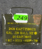 UNOPENED CAN OF 240 RDS MILITARY CAL .30 BALL M2