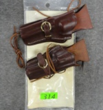 TRIPLE K HANDCRAFTED LEATHER 2 HOLSTER SINGLE ACTION PISTOL RIG