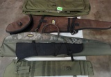 (3) SOFT RIFLE CASES, (2) RIFLE SCABBARDS