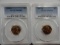 (2) PCGS GRADED LINCOLN CENTS, 1957-D MS65 RD, 1958-D MS66 RD