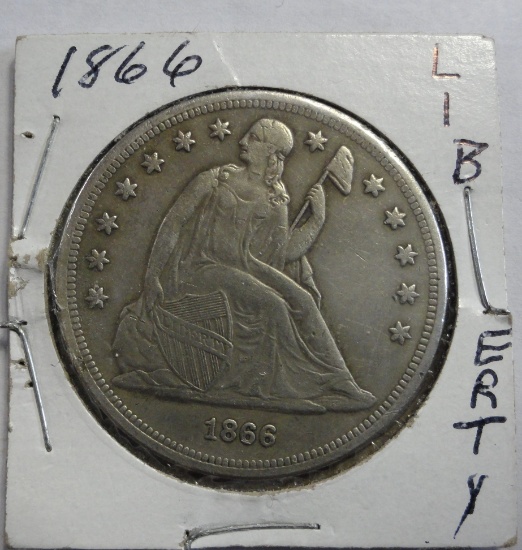 1866 SEATED LIBERTYSILVER DOLLAR