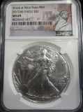 NGC GRADED MS69 2017-W SILVER EAGLE COIN