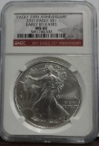 25TH ANNIVERSARY NGC GRADED MS69 2011 SILVER EAGLE COIN
