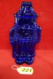 COBALT BLUE MR PEANUT COOKIE JAR