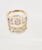 14KT  YELLOW GOLD AND DIAMOND BAND