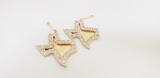 CONTEMPORARY 14K YELLOW GOLD & DIAMOND EARRING ENHNCERS