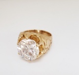 14 KT YELLOW GOLD AND CZ GENT'S RING