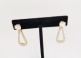 PAIR OF YELLOW GOLD AND DIAMOND EARRINGS