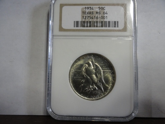 NGC GRADED MS64 1934 TEXAS COMMEMORATIVE 50¢ COIN