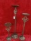 (3) IRON STANDING CANDLE HOLDERS WITH FLUER DE LEI MOTIF