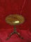 ANTIQUE WALNUT CANDLE STAND WITH QUEEN ANN FEET