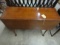 ANTIQUE DROP LEAF TABLE WITH FINE PAD FEET AND SHAPED SKIRT